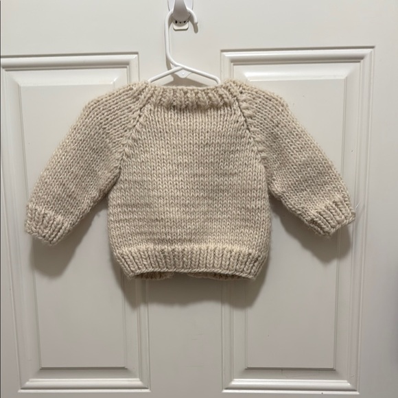 Beige Knit Kids Cardigan with Rainbow Detail - Picture 3 of 6
